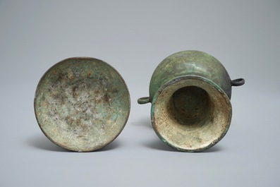 A Chinese archaistic bronze 'dou' vessel, Warring States Period or later