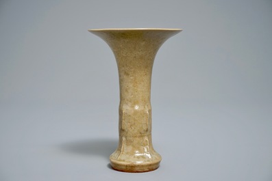A Chinese Longquan gu vase, Song or later