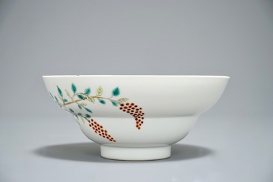 20世纪 五彩花朵瓷碗