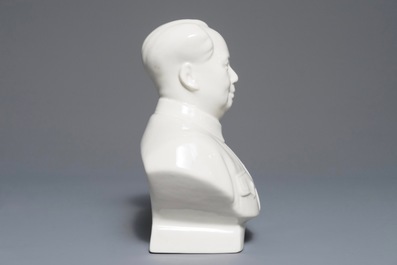 Un buste de Mao Zedong en porcelaine de Chine, 2&egrave;me moiti&eacute; du 20&egrave;me