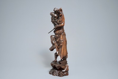 19世纪 钟馗木雕像