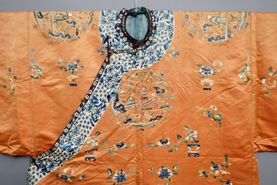 19世纪 橘子的丝绸上衣裙