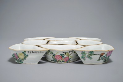 Un service &agrave; mendiants en porcelaine de Chine qianjiang cai, marque de Tongzhi, 19/20&egrave;me