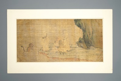 Een Chinese schildering op zijde naar Wu Daozi, 18/19e eeuw