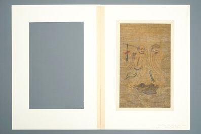 Five Chinese silk painting after Wu Daozi, 18/19th C.