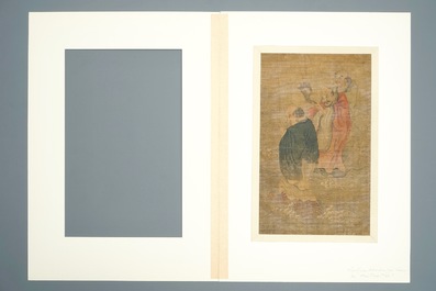 Vijf Chinese schilderingen op zijde naar Wu Daozi, 18/19e eeuw