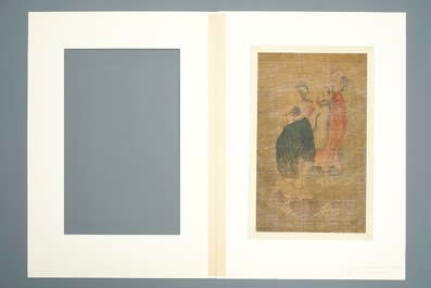 Five Chinese silk painting after Wu Daozi, 18/19th C.