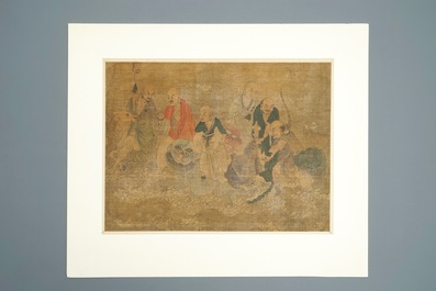 A Chinese silk painting after Wu Daozi, 18/19th C.