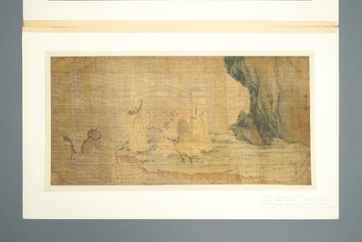 A Chinese silk painting after Wu Daozi, 18/19th C.