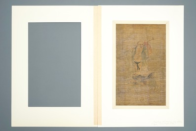 Five Chinese silk painting after Wu Daozi, 18/19th C.