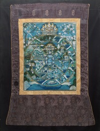 Un thangka figurant le Bhavacakra, Tibet, 19/20&egrave;me