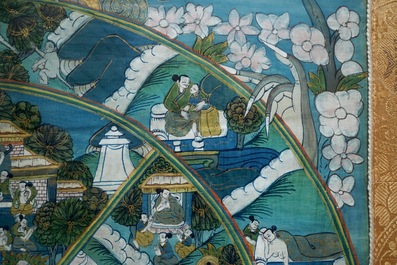 Een thangka met voorstelling de Bhavacakra, Tibet, 19/20e eeuw
