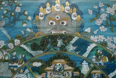 A Bhavacakra thangka, Tibet, 19/20th C.