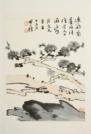 A large Chinese album with paintings of blossoming branches, 19/20th C.