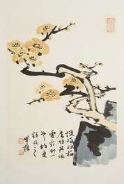 A large Chinese album with paintings of blossoming branches, 19/20th C.