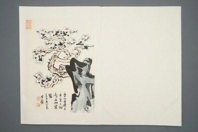 A large Chinese album with paintings of blossoming branches, 19/20th C.