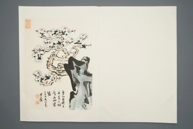 A large Chinese album with paintings of blossoming branches, 19/20th C.