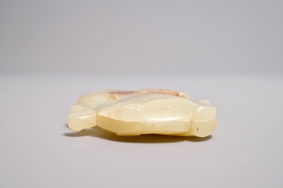 A Chinese Ming-style russet jade carving of a mythical beast, 19/20th C.