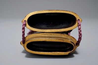 Three Japanese maki-e lacquer and bamboo inro with ojime and netsuke, Meiji, 19/20th C.