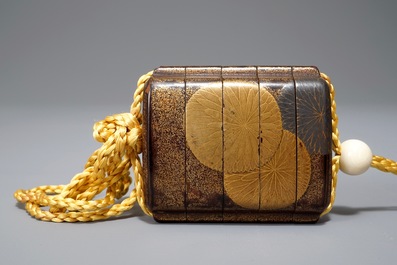 十九世纪   日本竹雕漆盒     
