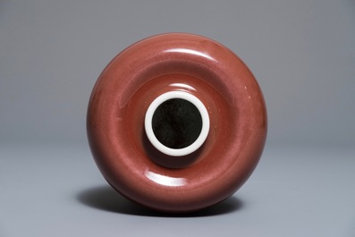 A Chinese monochrome liver-red brush washer, Kangxi mark, 19/20th C.