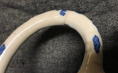 A Chinese blue and white tankard, Transitional period