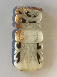 Nine various Chinese jade carvings, 20th C.