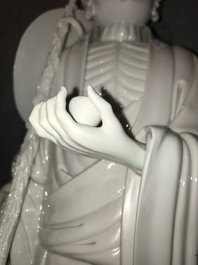 A Chinese Dehua blanc de Chine figure of Damo, Boji yuren merk, 19th C.