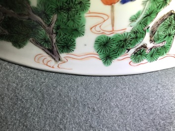 康熙  五彩人物风景瓷碗
