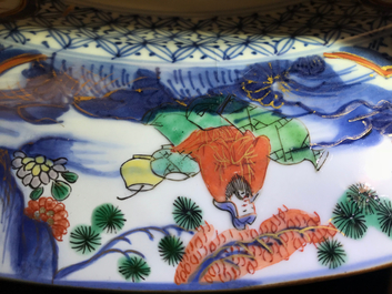 A Chinese verte-Imari 'Provinces' dish with the arms of Malines, Kangxi/Yongzheng