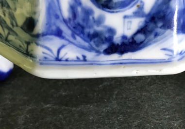 Een zeldzame Chinese blauwwitte koffiekan met &quot;Europa en de stier&quot;, Kangxi