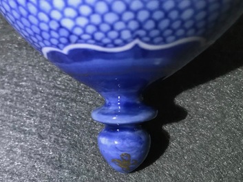 A Chinese blue and white 'Pronk'-workshop chocolate pot with insects after Merian, Qianlong, ca. 1740