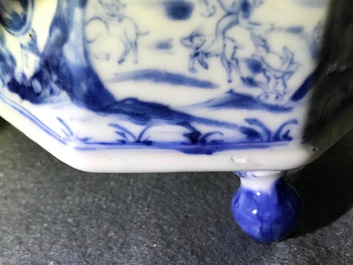 A rare Chinese blue and white &quot;Europa and the bull&quot; coffee pot, Kangxi