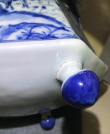 Een zeldzame Chinese blauwwitte koffiekan met &quot;Europa en de stier&quot;, Kangxi