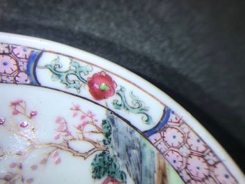 Une tasse et soucoupe en porcelaine de Chine famille rose figurant Lie Ti Guai, Yongzheng