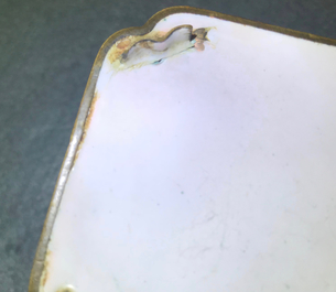 A Chinese Canton enamel tea caddy and cover, Qing