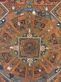 A large mandala thangka, Tibet or Nepal, 19/20th C.