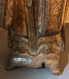 Een Chinese verguld bronzen figuur van Wenchang Wang, Ming