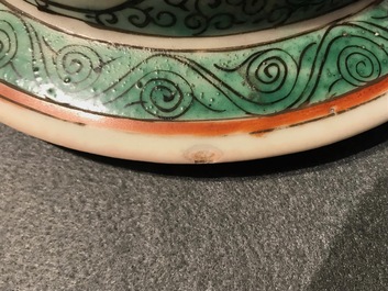 Deux vases en porcelaine de Chine famille rose et verte, 19&egrave;me