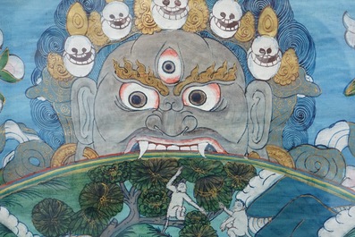 A Bhavacakra thangka, Tibet, 19/20th C.