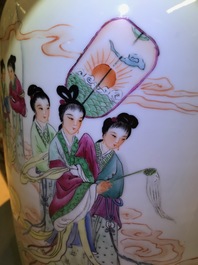 Three Chinese famille rose vases, Republic, 20th C.
