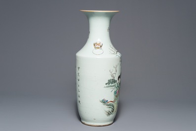 A Chinese famille rose 'Immortals' vase, 19/20th C.