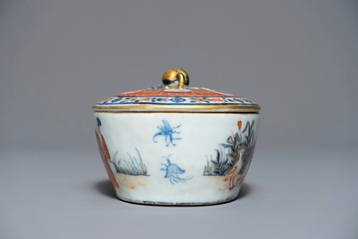 Een Chinese Imari-stijl botervloot naar Cornelis Pronk, &quot;De parasoldames&quot;, Qianlong, ca. 1736-1738
