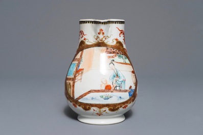 A Chinese famille rose jug with figural design, Yongzheng