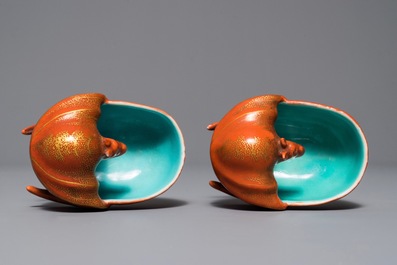 Een paar Chinese penselenwassers in de vorm van vleermuizen, 18/19e eeuw