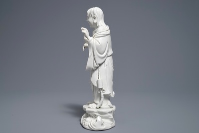 A Chinese Dehua blanc de Chine model of Liu Hai and the toad, mark of Xie Bamboo, early 19th C.