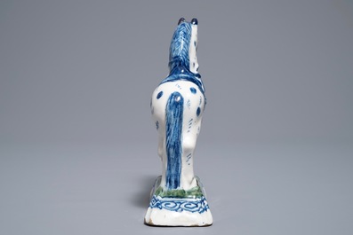 A fine Dutch Delft model of a horse on a ground, 18th C.