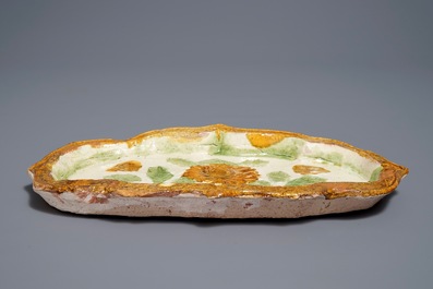 A Chinese sancai-glazed lotus-shaped dish, Liao