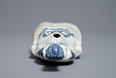 A Chinese blue and white model of a servant, Wanli