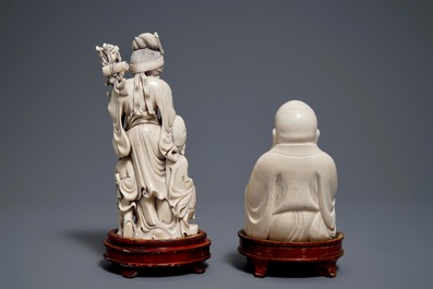 A Chinese ivory group of a family and a 'laughing Buddha' figure, ca. 1900